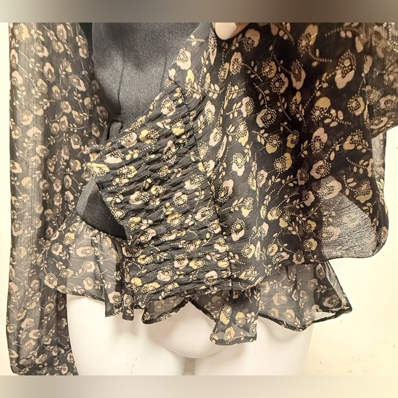 ECI New York Black Floral Blouse - Picture 4 of 7